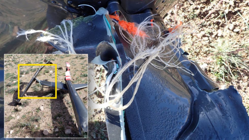An examination revealed that pieces of the slackline webbing were caught in parts of the...