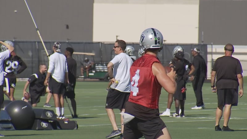 Raiders hold first on field practice of training camp
