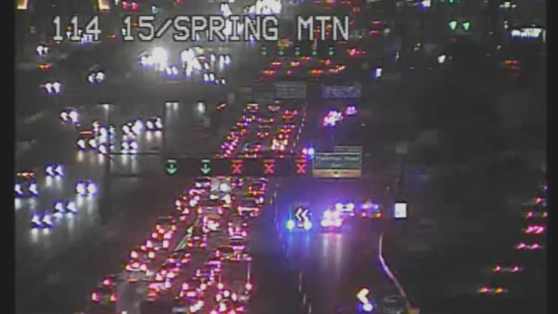 A man is dead after a single-vehicle rollover crash on I-15 at Flamingo on Thursday, Oct. 30,...