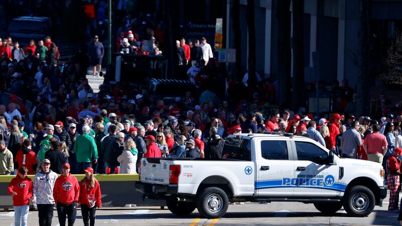 Police block the road as fans enter Caesars Superdome ahead of the Sugar Bowl NCAA College...