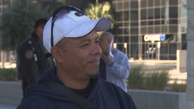 Outside of the Immigration and Customs Enforcement (ICE) building in downtown Las Vegas,...