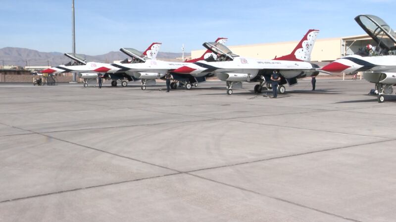 Thunderbirds train at Nellis Air Force Base in Las Vegas