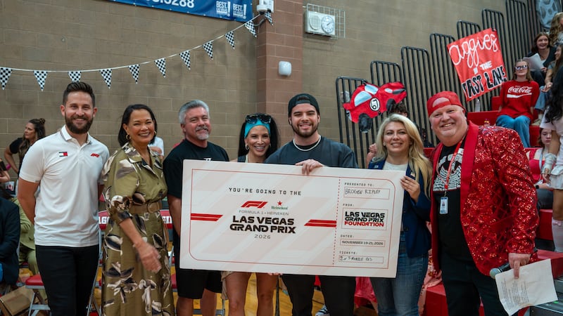The Las Vegas Grand Prix honored Brogen Ripley, Arbor View High School's automotive and...