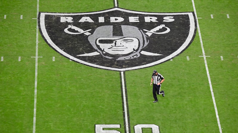 A general view inside Allegiant Stadium prior to an NFL football game between the Denver...