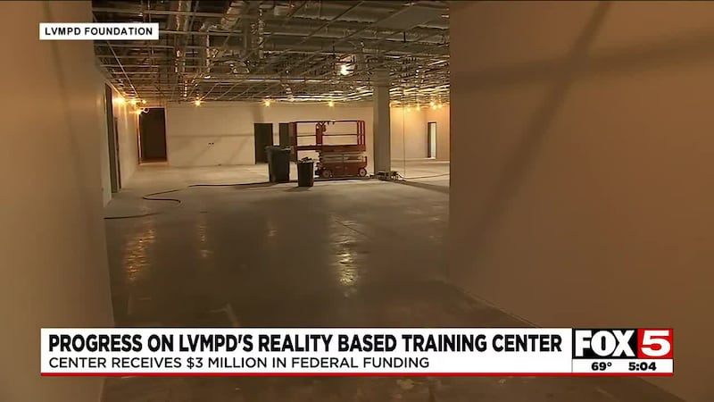 Las Vegas police's  reality-based training facility is seeing progress.