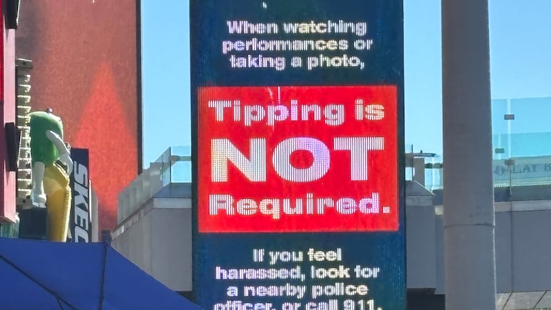 Tipping reminder messages are now running on Las Vegas Strip marquees after Clark County...