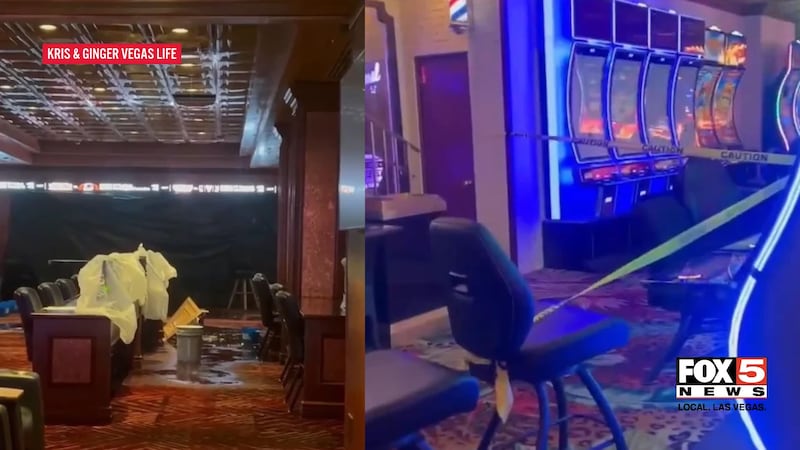 The El Cortez Hotel & Casino is repairing ceiling damage after an indoor water leak.
