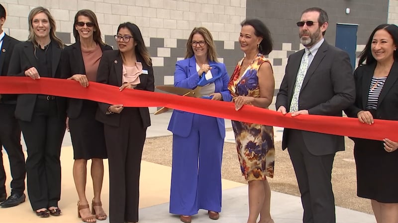 Las Vegas district leaders celebrated the completion of two state-of-the-art campuses funded...