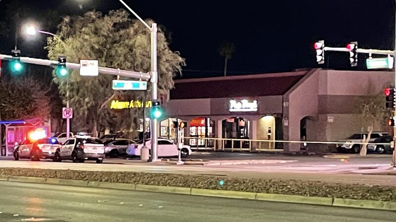 LVMPD says officers shot a suspect after he pointed a gun at them during a foot pursuit near ...
