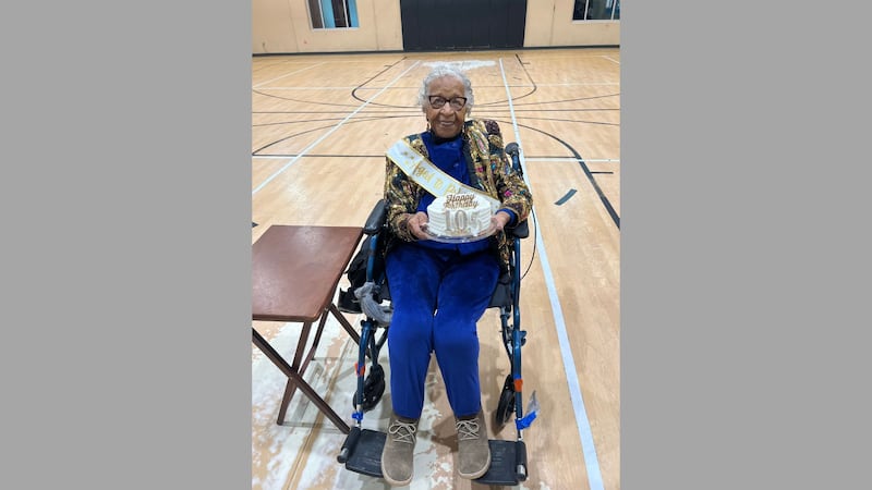 Willie Etta Jennings and her friends and family celebrate her 105th birthday at the Providence...