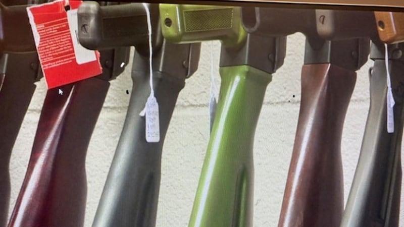 Rifles on display at Wild Bill's Guns Too in Carson City.