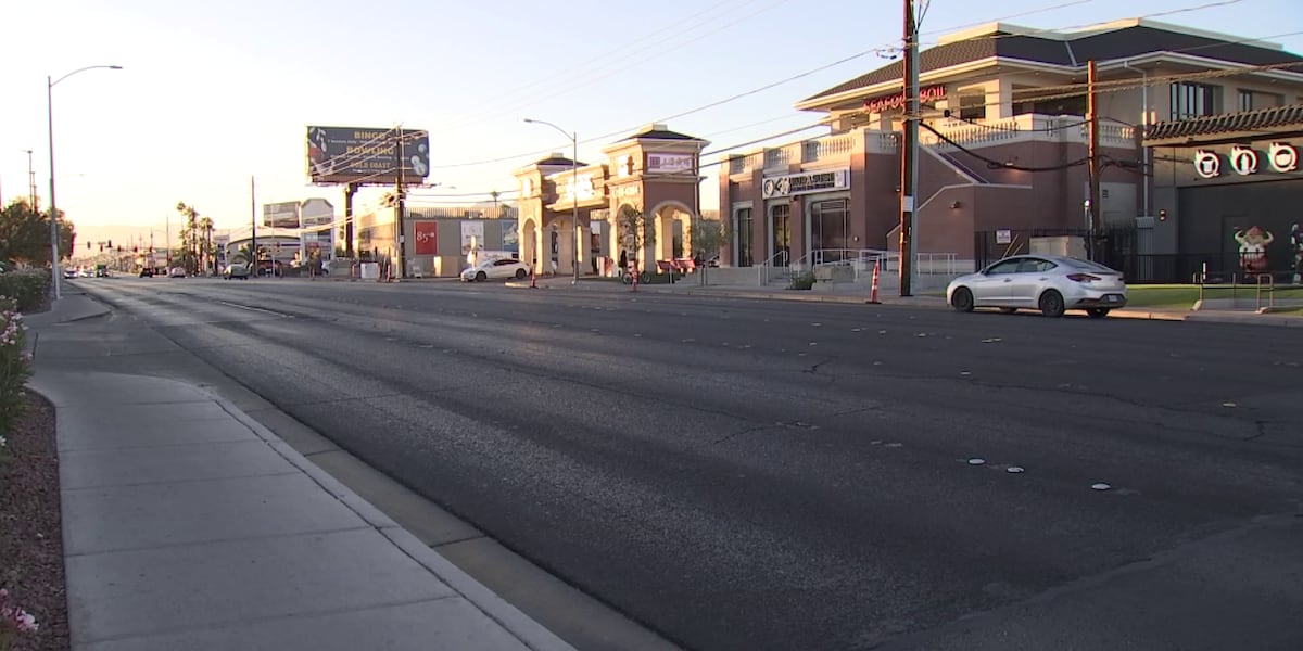 New pedestrian crossing construction begins in Las Vegas Chinatown New pedestrian crossing construction begins in Las Vegas Chinatown
