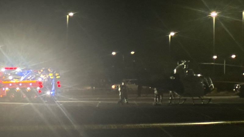 Las Vegas police helicopter lands on college campus