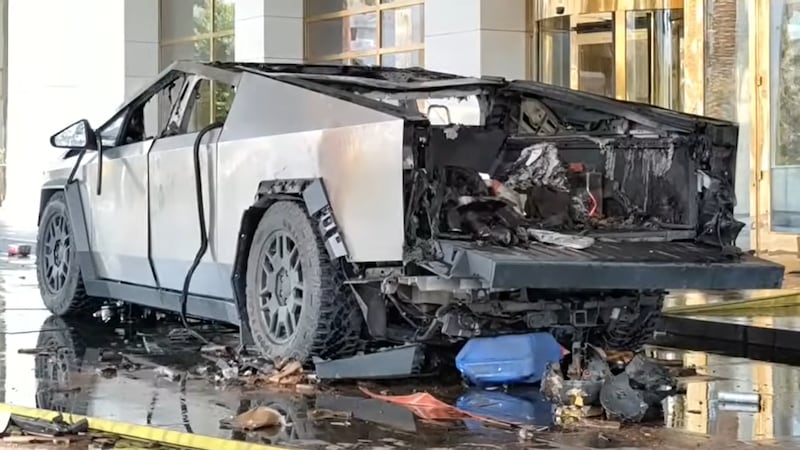 Tesla Cybertruck explosion at Trump hotel in Las Vegas