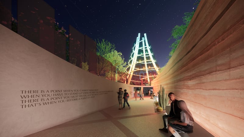 The project for a 1 October memorial is moving forward as the county agrees to give a $10...
