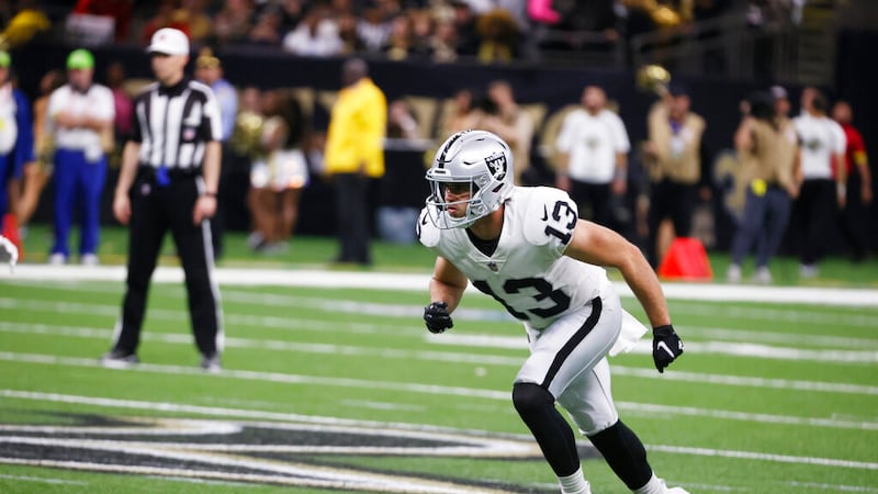 Las Vegas Raiders wide receiver Hunter Renfrow (13) during the second half of an NFL football...