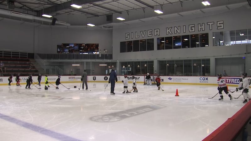Photo of a UNLV hockey camp.