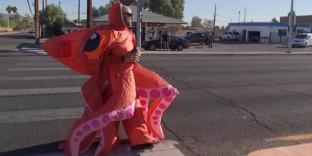 CCSD Police lieutenant dresses up to enforce traffic laws at crosswalk CCSD Police lieutenant dresses up to enforce traffic laws at crosswalk