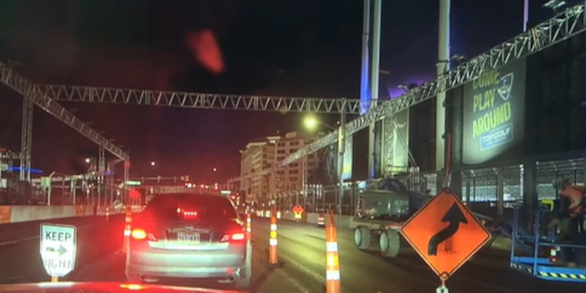 Drivers hit the brakes during Formula 1 Las Vegas Grand Prix set up on the Strip Drivers hit the brakes during Formula 1 Las Vegas Grand Prix set up on the Strip