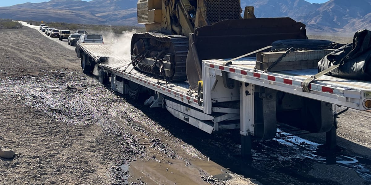 Semi-truck catches fire after brakes overheat in Death Valley Semi-truck catches fire after brakes overheat in Death Valley