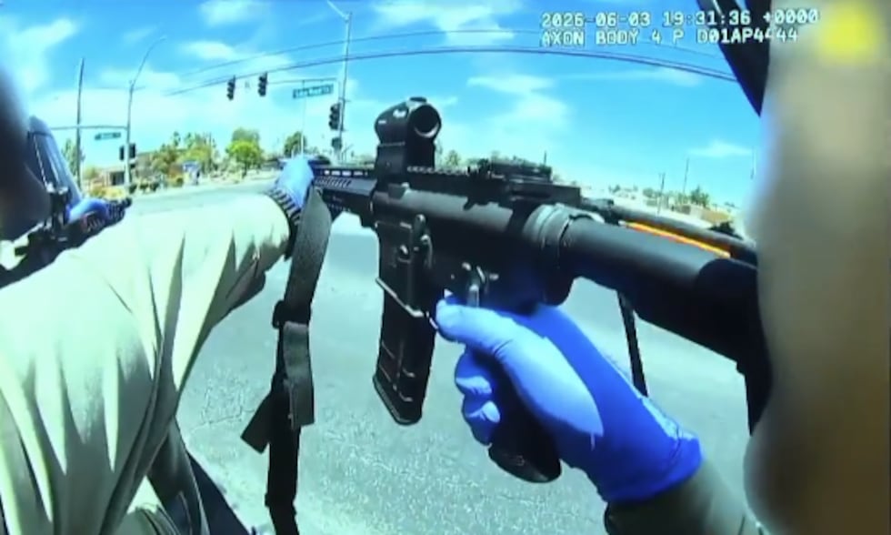 Las Vegas police shot and killed a man shooting at the public with a semi-automatic shotgun.