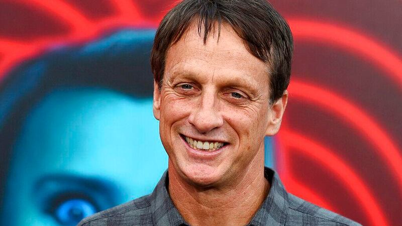 FILE - In this July 25, 2018 file photo, skateboarding legend Tony Hawk arrives at the world...