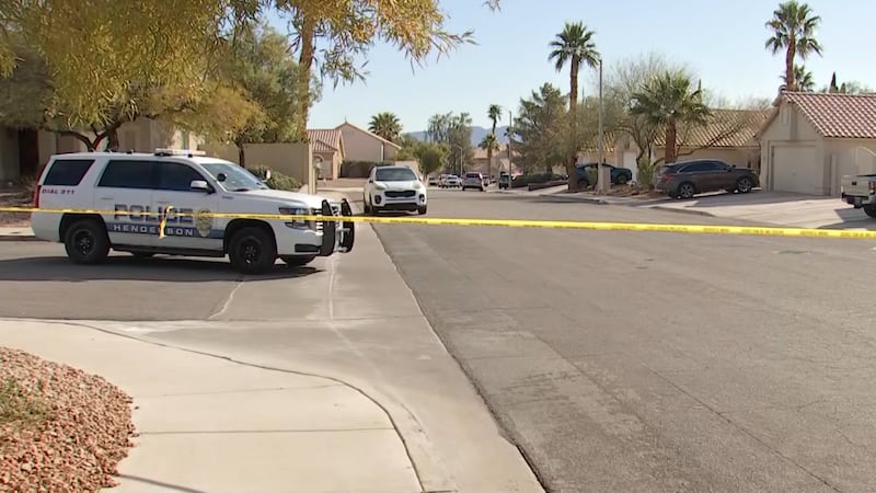 FOX5 crews see Henderson Police in the 1800 block of Candle Bright Drive, near Wigwam and...