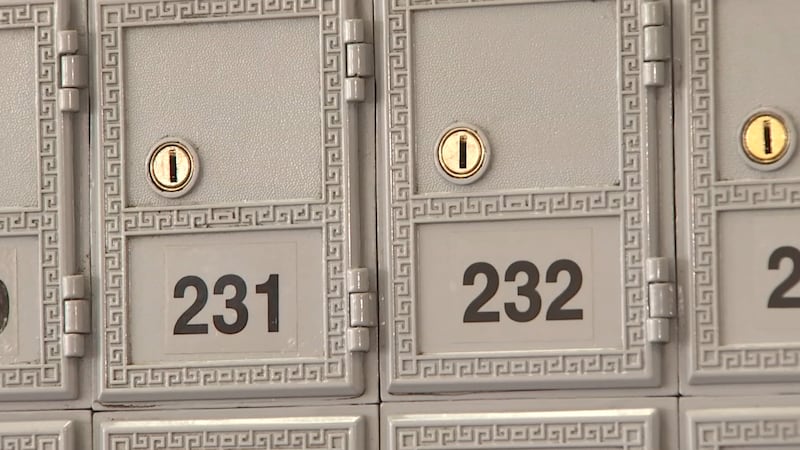 File photo of private mailboxes in Las Vegas.
