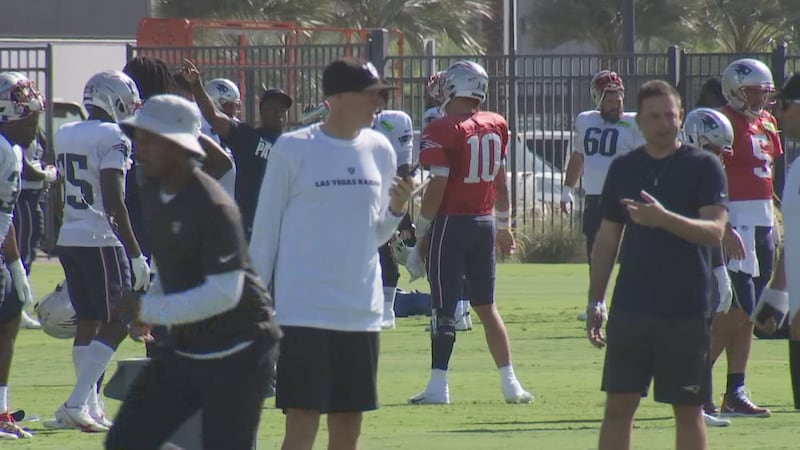 Raiders, Patriots hold joint practice Aug. 23, 2022.