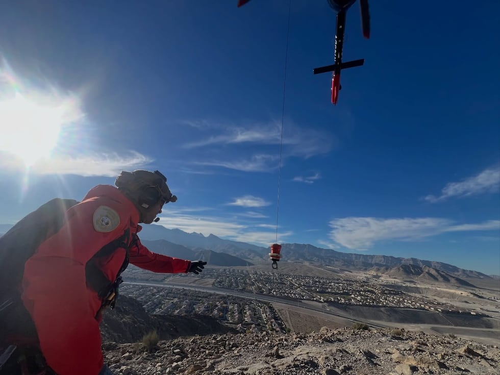 Search and rescue teams saved a hiker who broke his leg while hiking Lone Mountain this past...