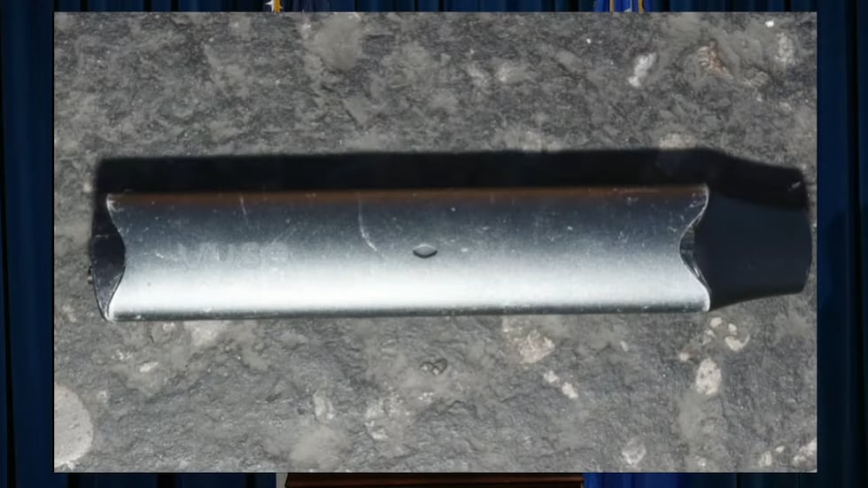 Police shared a photo of the vape pen Griffith is believed by investigators to have been using...