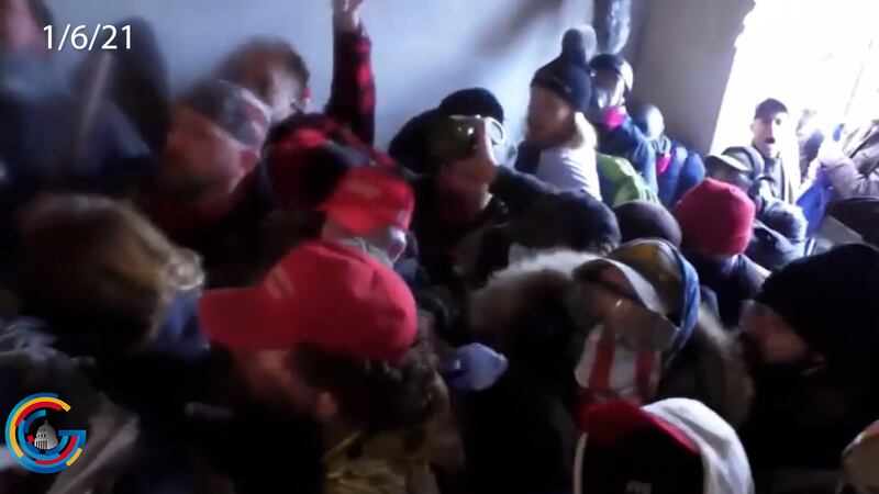 Rioters in the U.S. Capitol on January 6, 2021