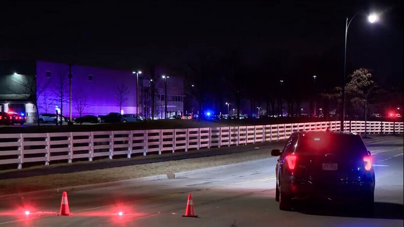 This image taken from video provided by WSYX shows police responding to an active shooter...