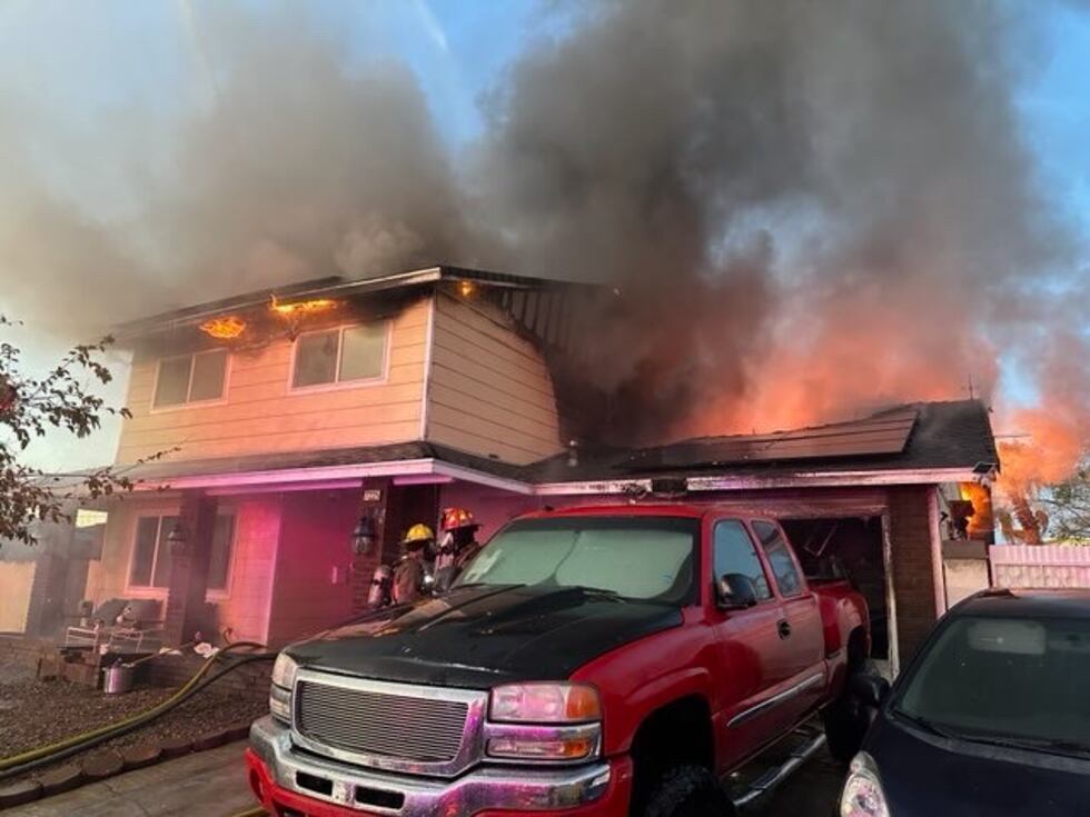 Las Vegas firefighters responded to a fire near Buffalo and Alta on Friday, Nov. 1, 2024.