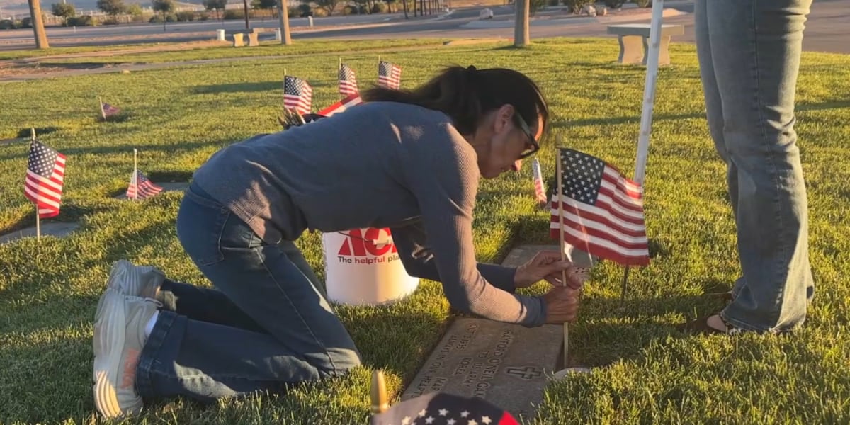 Michigan woman places thousands of flags honoring fallen Las Vegas veterans Michigan woman places thousands of flags honoring fallen Las Vegas veterans