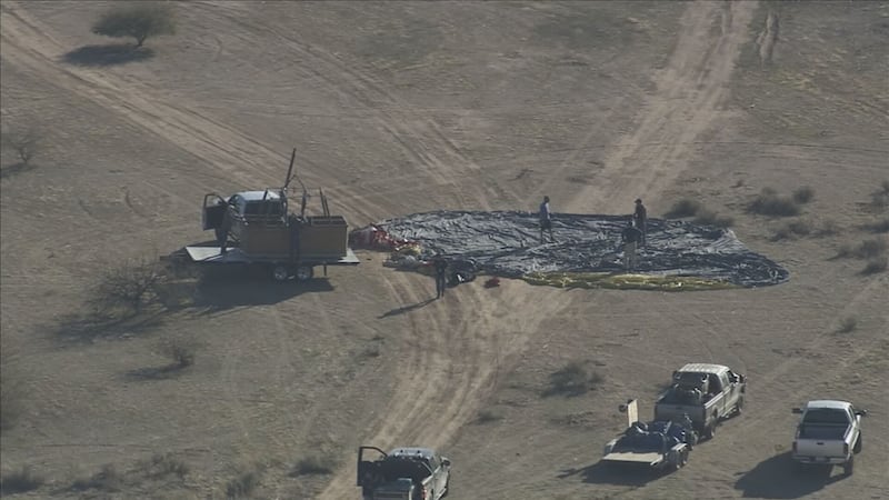 Eloy police say 8 skydivers exited the balloon before it crashed with 5 more onboard.