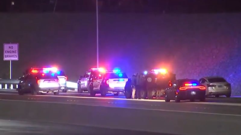 A stretch of a Las Vegas freeway has shut down after a shooting Monday evening, police say.