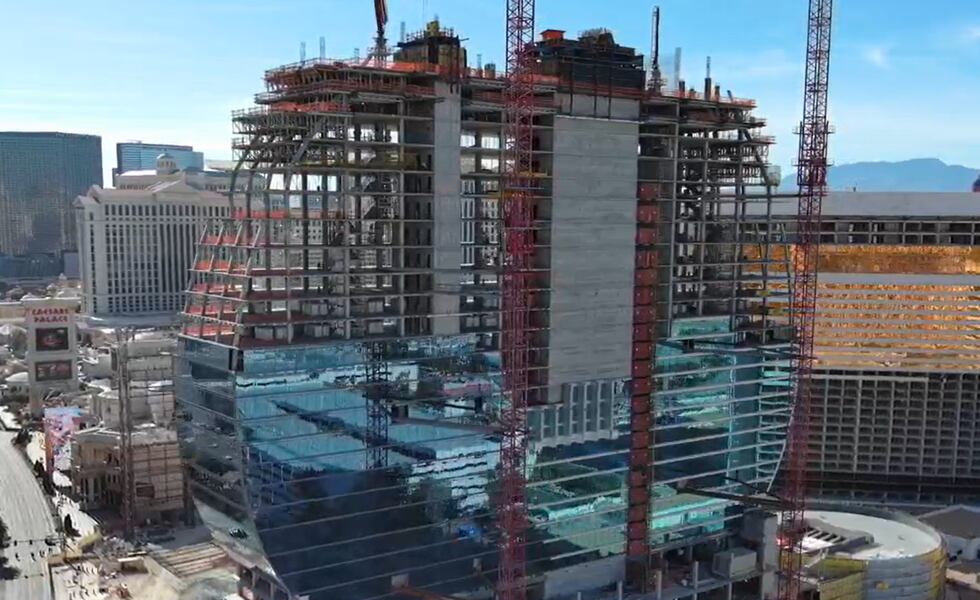 FOX5's Drone Camera captures recent construction on the Hard Rock Las Vegas tower.