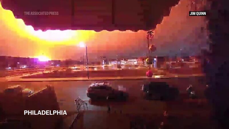 A doorbell camera in Philadelphia caught the moment a medical transport plane crashed Friday...