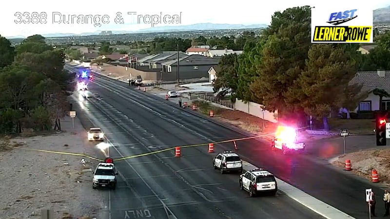 Las Vegas police are investigating a deadly crash on Durango and Tropical Parkway on...