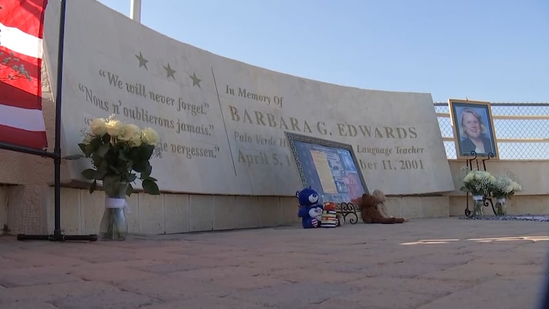 Palo Verde High School honors former teacher Barbara Edwards, who has killed in the 9/11...