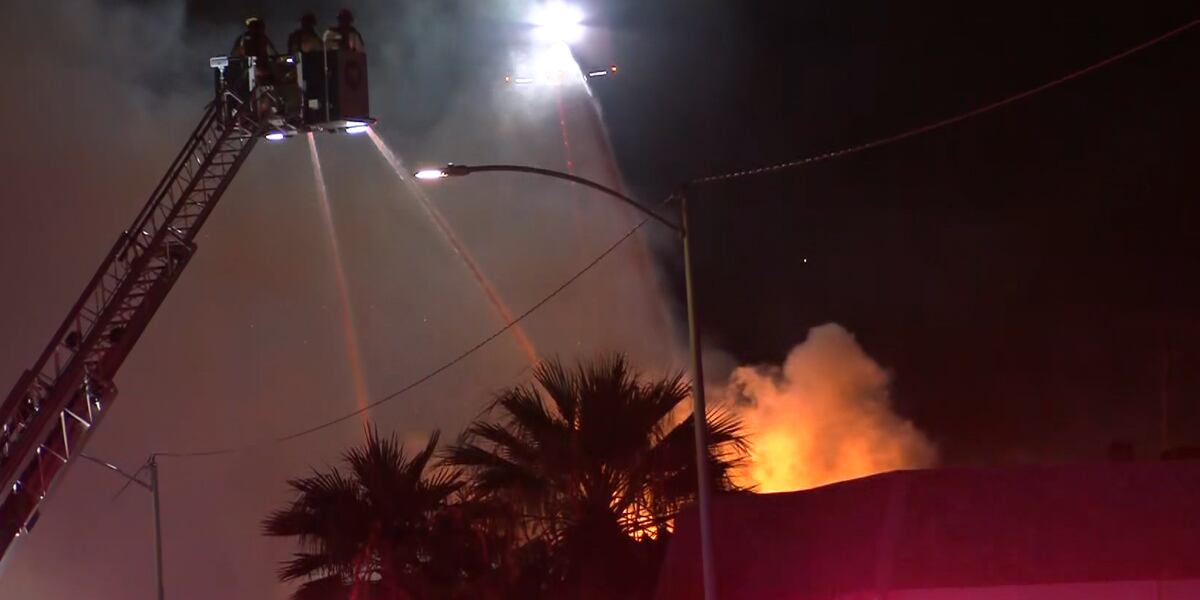 Fire causes roof collapse in abandoned building