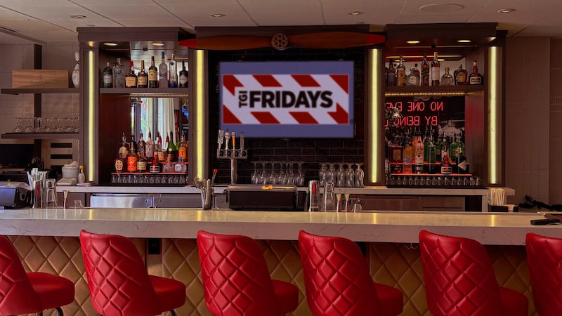 A new TGI Fridays sits within a California hotel.