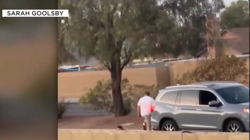 The woman who was attacked during a Las Vegas road rage incident says the suspect was arrested...