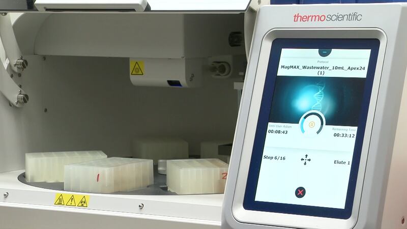 UNLV scientists analyze wastewater collected from around the Valley to see what bacteria,...