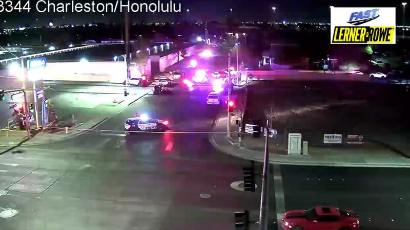 Las Vegas police search for robbery suspect in the area of Charleston and Honolulu
