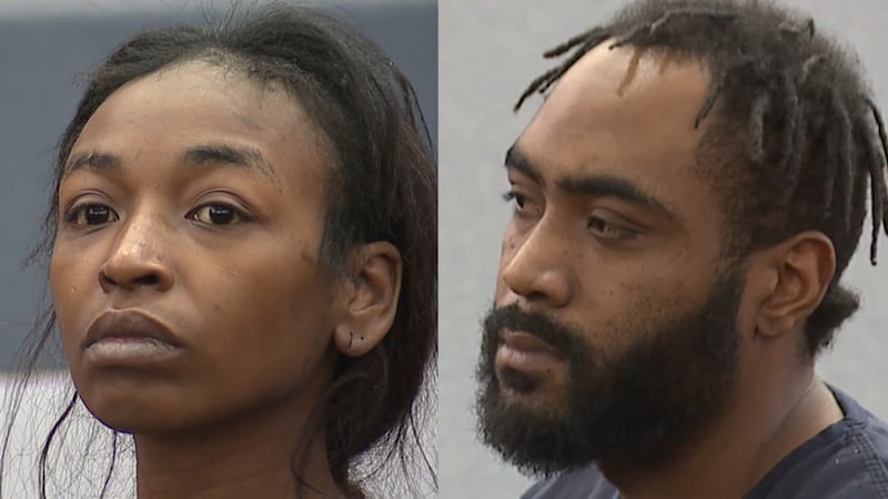 Markeisha Foster and Issac Laushaul Jr. appear in court as suspects in the death of Reba the...