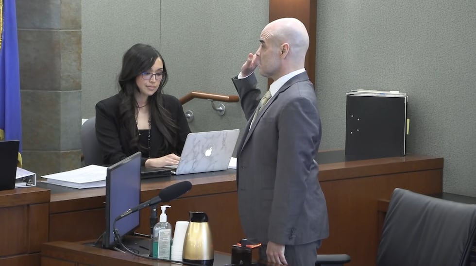 Robert Telles takes the stand to testify on Aug. 21, 2024. Telles is accused of killing...