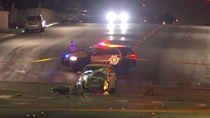 LVMPD responded to reports of a crash a little after 7 p.m. at the intersection of McLeod and...