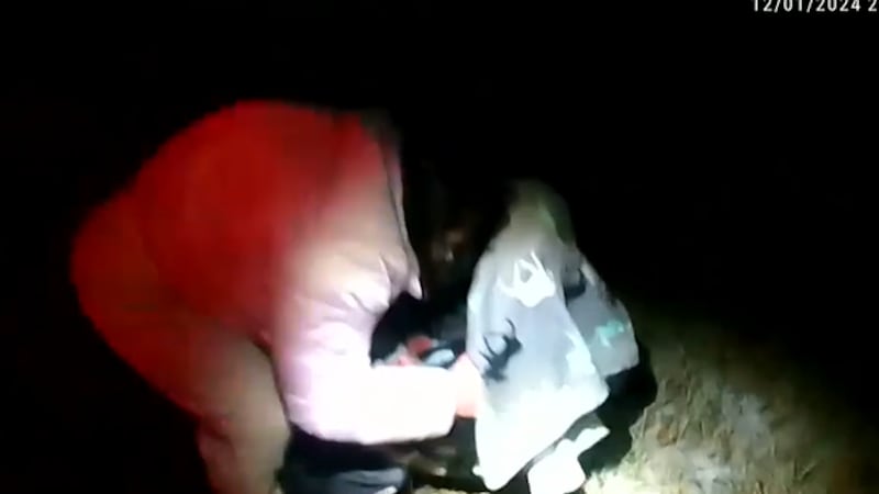 As they rounded the split what the officer did not see was the car seat carrying the...